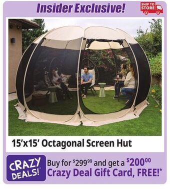 Ocean State Job Lot 15'x15' octagonal screen hut offer
