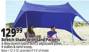 Ocean State Job Lot Stretch shade with sand pockets offer