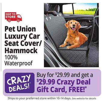 Ocean State Job Lot Pet union car seat cover/hammock for dogs, black offer
