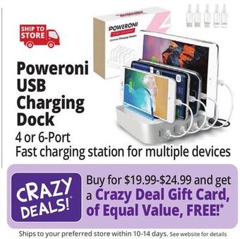 Ocean State Job Lot Poweroni usb charging dock offer