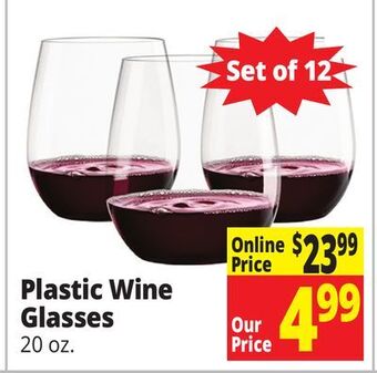 Ocean State Job Lot Plastic wine glasses offer