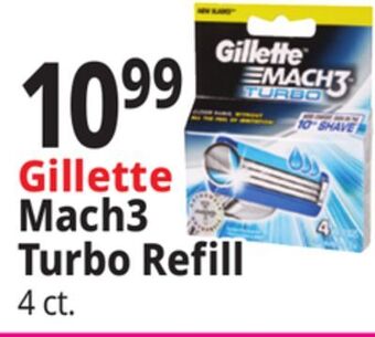 Ocean State Job Lot Gillette mach3 turbo razor blade refills, 4 count offer