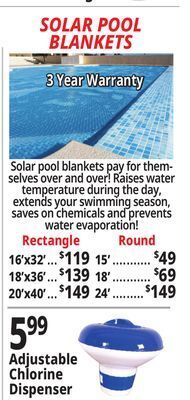 Ocean State Job Lot Solar pool blanket offer