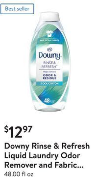 Walmart Downy rinse & refresh liquid laundry odor remover and fabric softener, cool cotton offer
