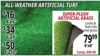 Ocean State Job Lot All- weather artificial turf offer