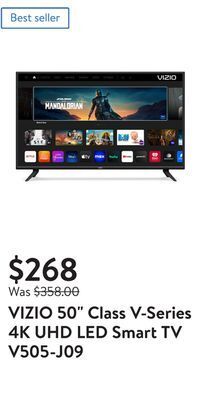 Walmart Vizio 50 class v-series 4k uhd led smart tv v505-j09 offer