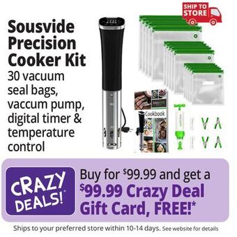 Ocean State Job Lot Sousvide art precision cooker kit offer