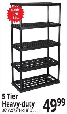 Ocean State Job Lot Maxit 5-tier heavy-duty plastic shelving unit offer