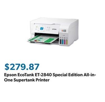 Sam's Club Epson ecotank et-2840 special edition all-in-one supertank printer offer
