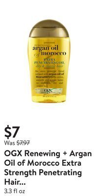 Walmart Ogx renewing + argan oil of morocco extra strength penetrating hair oil offer