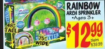 Ollie's Rainbow arch sprinkler offer