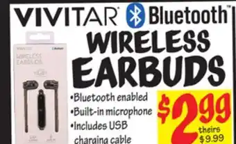 Ollie's Vivitar wireless earbuds offer