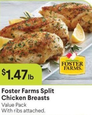 Raley's Foster Farms Split Chicken Breasts offer