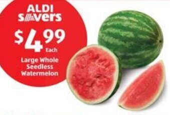 Aldi Large Whole Seedless Watermelon offer