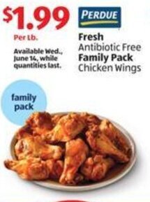 Aldi Fresh Antibiotic Free Family Pack Chicken Wings offer