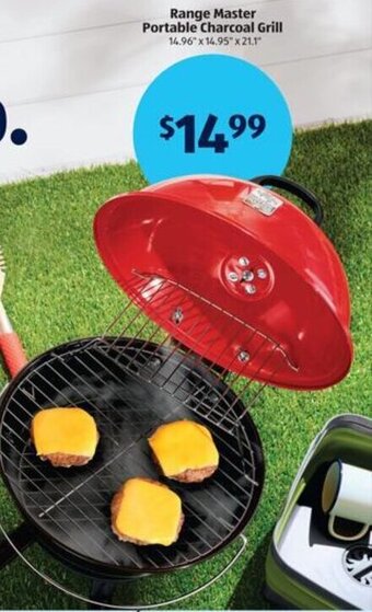 Aldi Range Master Portable Charcoal Grill 14.96" x 14.95" x 21.1" offer