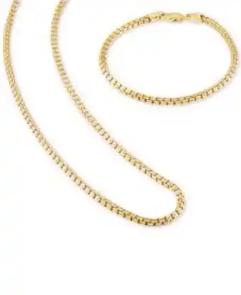 Macy's 2-pc. set box link 22 chain necklace and bracelet in 14k gold-plated sterling silver, created for macy's (also available in s offer