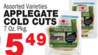 Bravo Supermarkets Applegate cold cuts offer