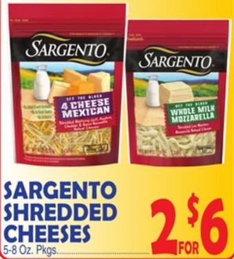 Bravo Supermarkets Sargento shredded cheeses offer