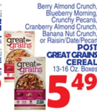 Bravo Supermarkets Post great grains cereal offer