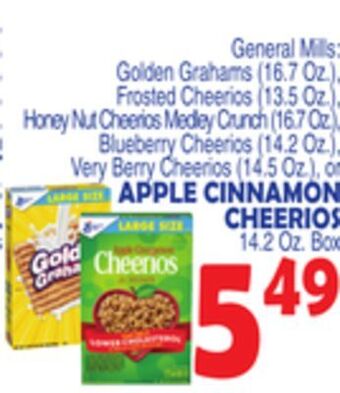 Bravo Supermarkets General mills apple cinnamon cheerios 14.2 oz. box offer