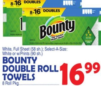 Bravo Supermarkets Bounty double roll towels offer