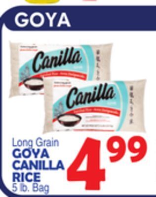 Bravo Supermarkets Goya canilla rice offer