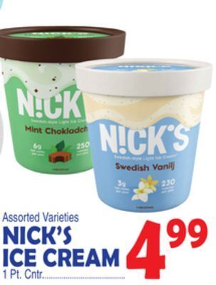 Bravo Supermarkets Nick's ice cream offer