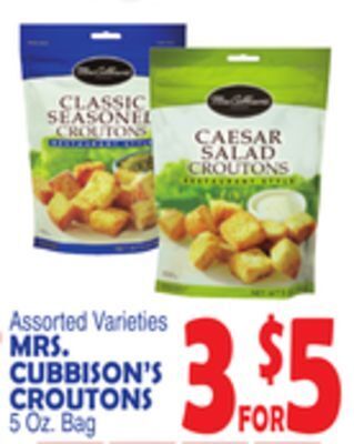 Bravo Supermarkets Mrs. cubbison's croutons offer