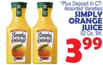 Bravo Supermarkets Simply orange juice offer