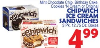 Bravo Supermarkets Chipwich ice cream sandwiches offer