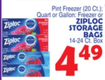 Bravo Supermarkets Ziploc storage bags 14-24 ct. box offer