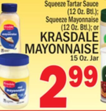 C Town Krasdale mayonnaise 15 oz. jar offer