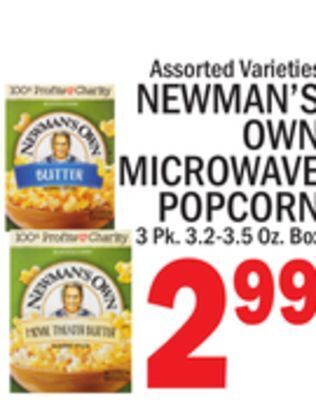 C Town Newman's own microwave popcorn offer