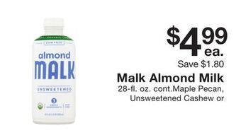 Fairway Store Market Malk almond milk offer