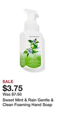 Bath & Body Works Sweet mint & rain gentle & clean foaming hand soap offer