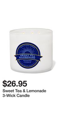 Bath & Body Works Sweet tea & lemonade 3-wick candle offer