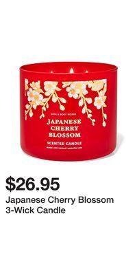 Bath & Body Works Japanese cherry blossom 3-wick candle offer