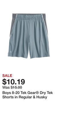 Kohl's Boys 8-20 tek gear® dry tek shorts in regular & husky offer