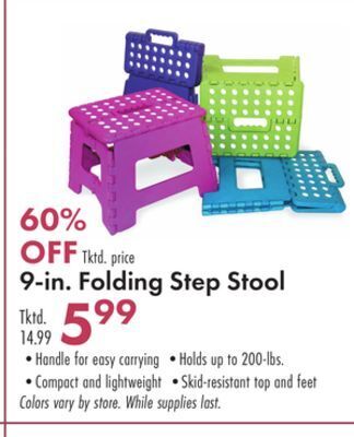 Boscov's 9-in. folding step stool offer