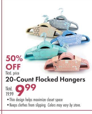 Boscov's 20-count flocked hangers offer