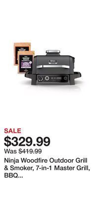 Kohl's Ninja woodfire outdoor grill & smoker, 7-in-1 master grill, bbq smoker & air fryer offer