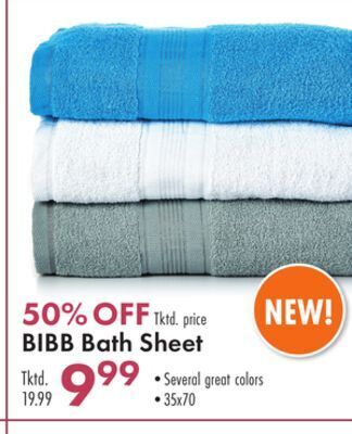 Boscov's Bibb bath sheet offer