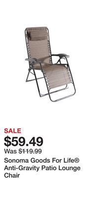 Kohl's Sonoma goods for life® anti-gravity patio lounge chair offer