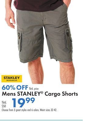 Boscov's Mens stanley® cargo shorts offer