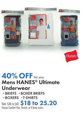 Boscov's Mens hanes® ultimate underwear offer