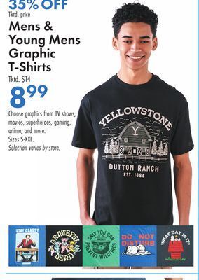 Boscov's Mens & young mens graphic t-shirts offer