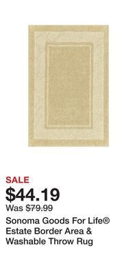 Kohl's Sonoma goods for life® estate border area & washable throw rug offer
