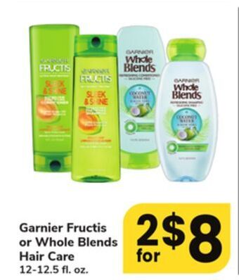 ACME Garnier fructis or whole blends hair care offer