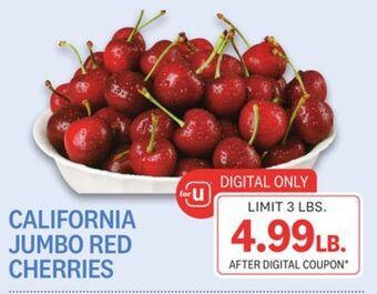 Kings Food Markets California jumbo red cherries offer